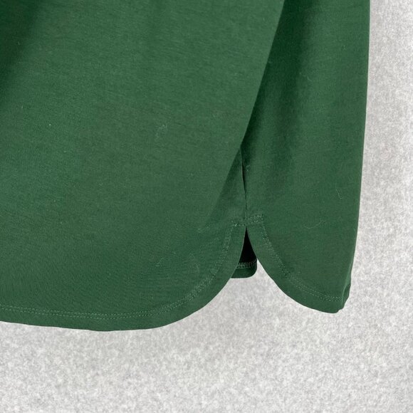 J Jill Wearever Button Front Tunic Top Dress Size XL Green Stretch Jersey Knit - Picture 2 of 11